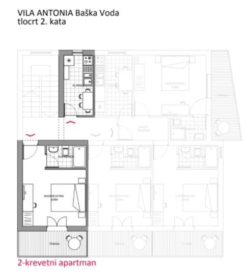 Villa Antonia Baška Voda Eksteriør billede