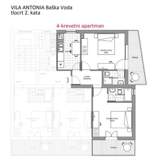 Villa Antonia Baška Voda Eksteriør billede