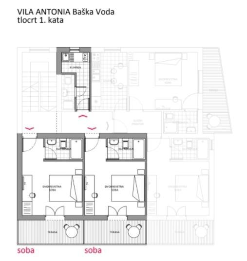 Villa Antonia Baška Voda Eksteriør billede